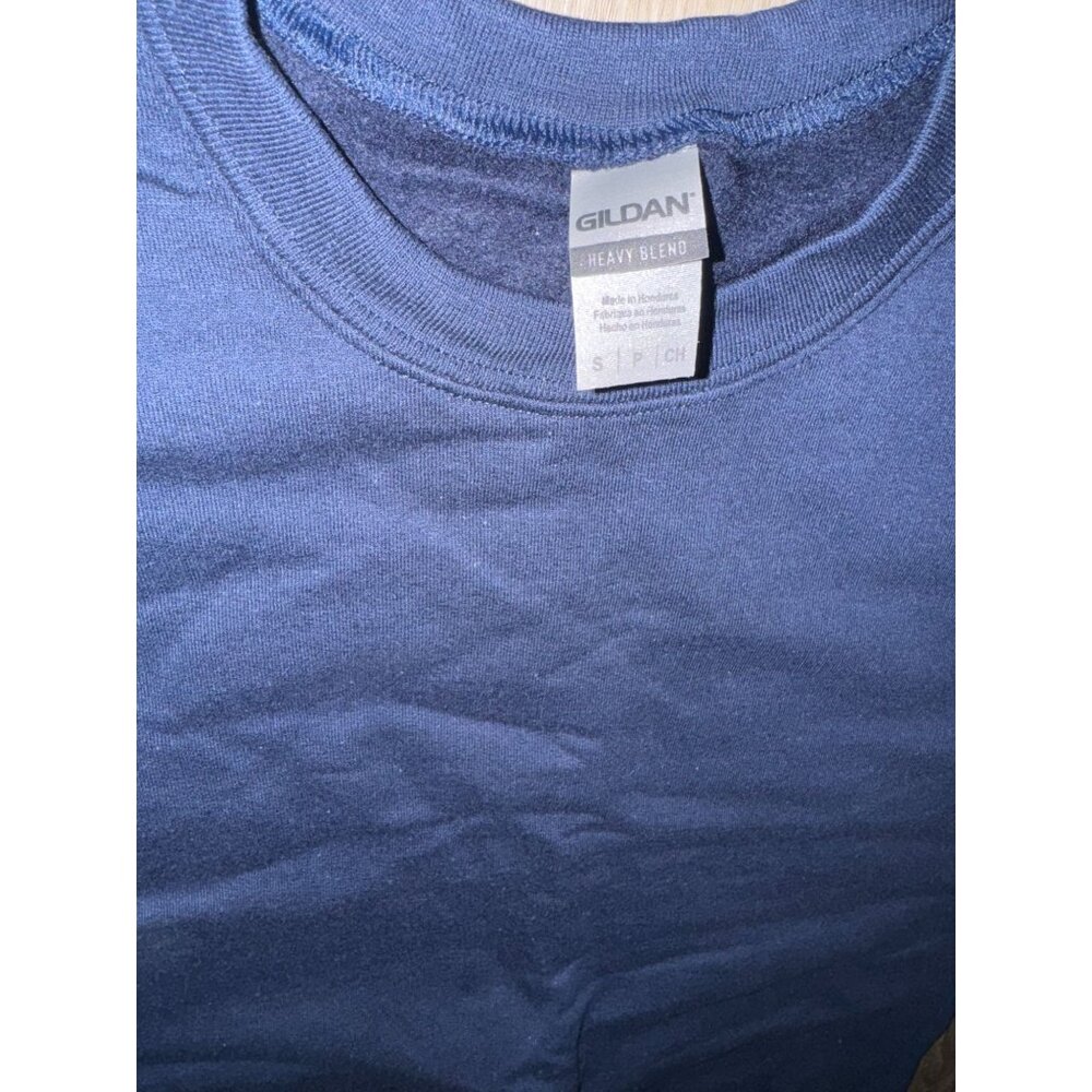 Gildan Heavy Blend Crewneck Sweatshirt S Navy Blue Cotton For Men - Picture 3 of 7